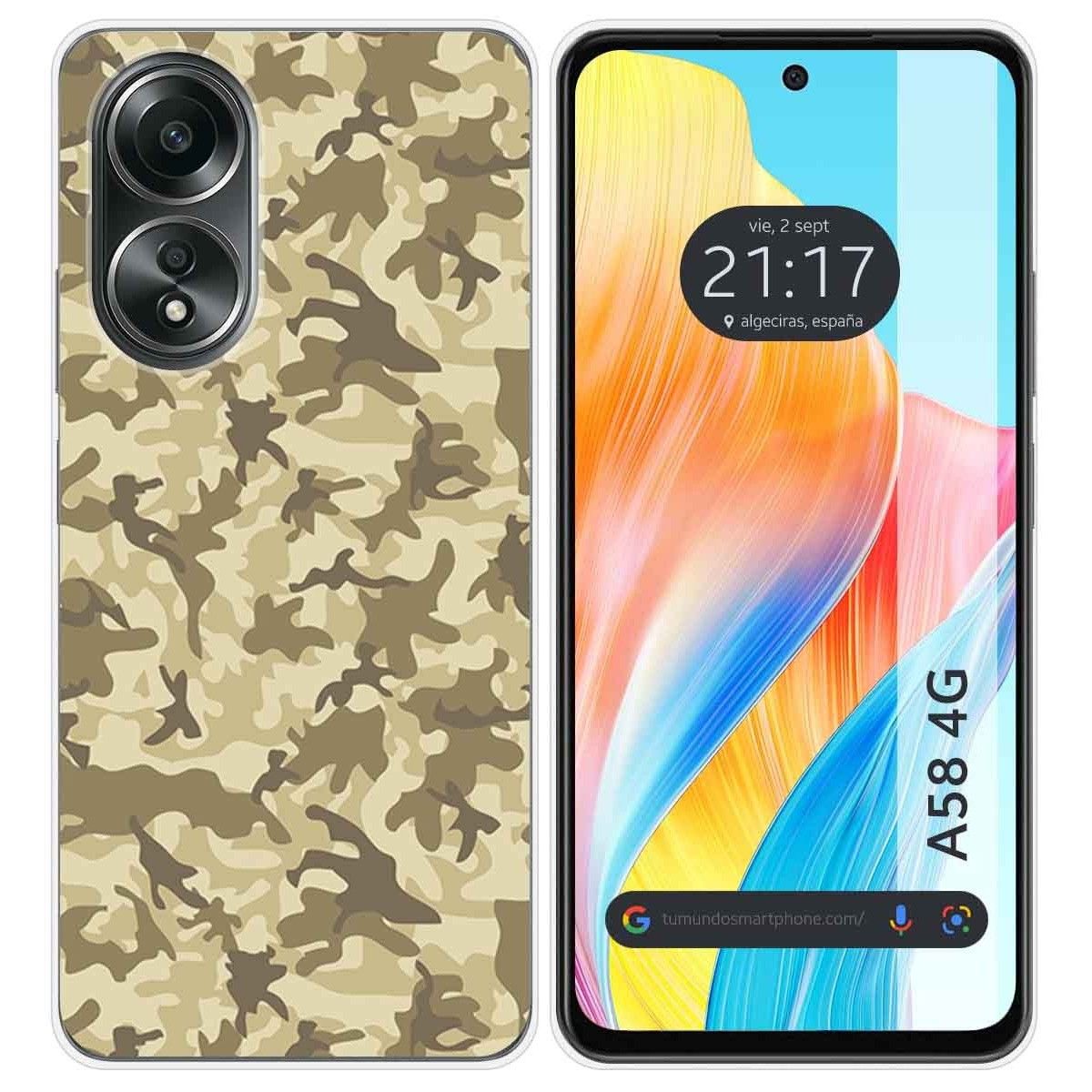 Funda Silicona para Oppo A58 4G diseño Sand Camuflaje Dibujos