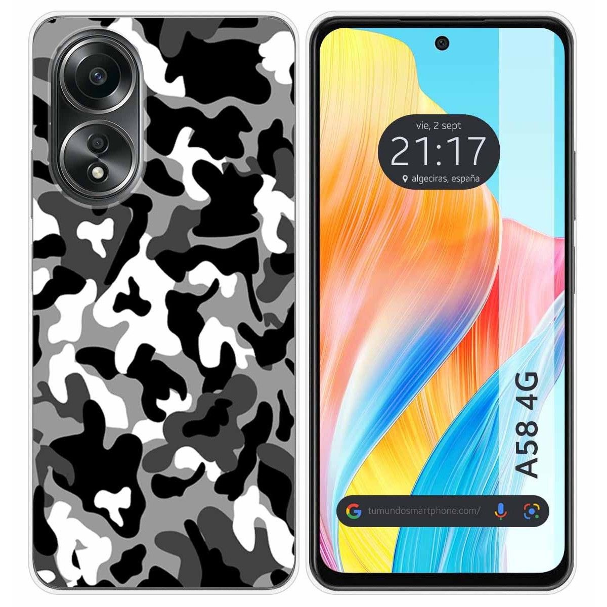 Funda Silicona para Oppo A58 4G diseño Snow Camuflaje Dibujos