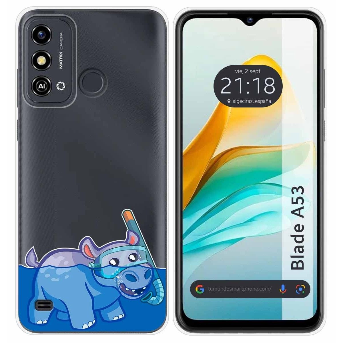 Funda Silicona Transparente para ZTE Blade A53 diseño Hipo Dibujos