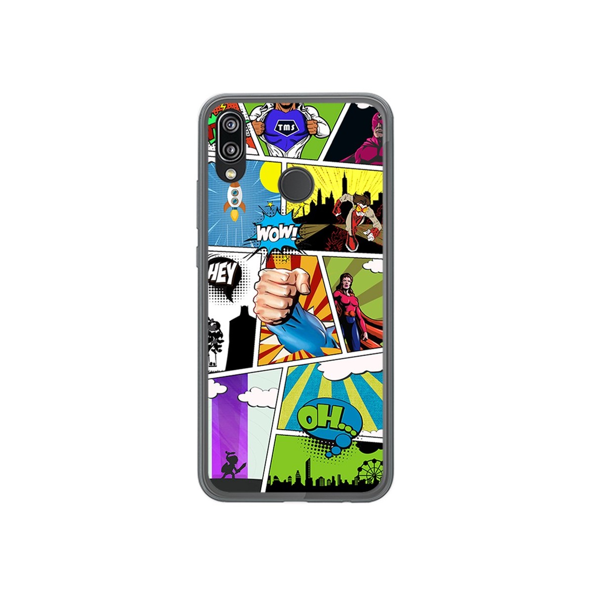 Funda Gel Tpu para Huawei P20 Lite Diseño Comic Dibujos