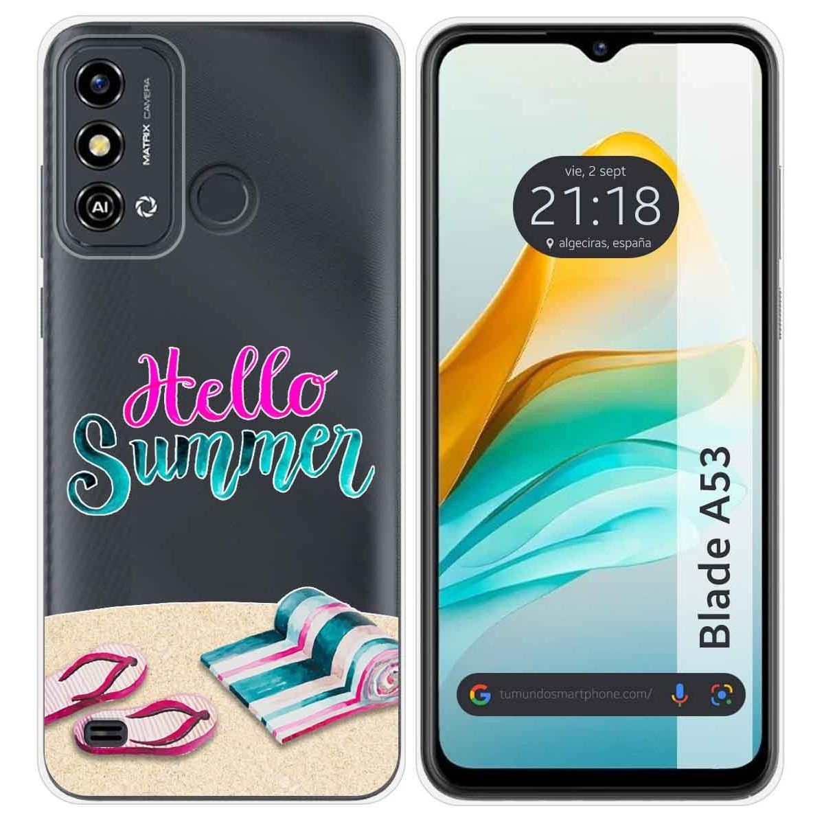Funda Silicona Transparente para ZTE Blade A53 diseño Summer Dibujos