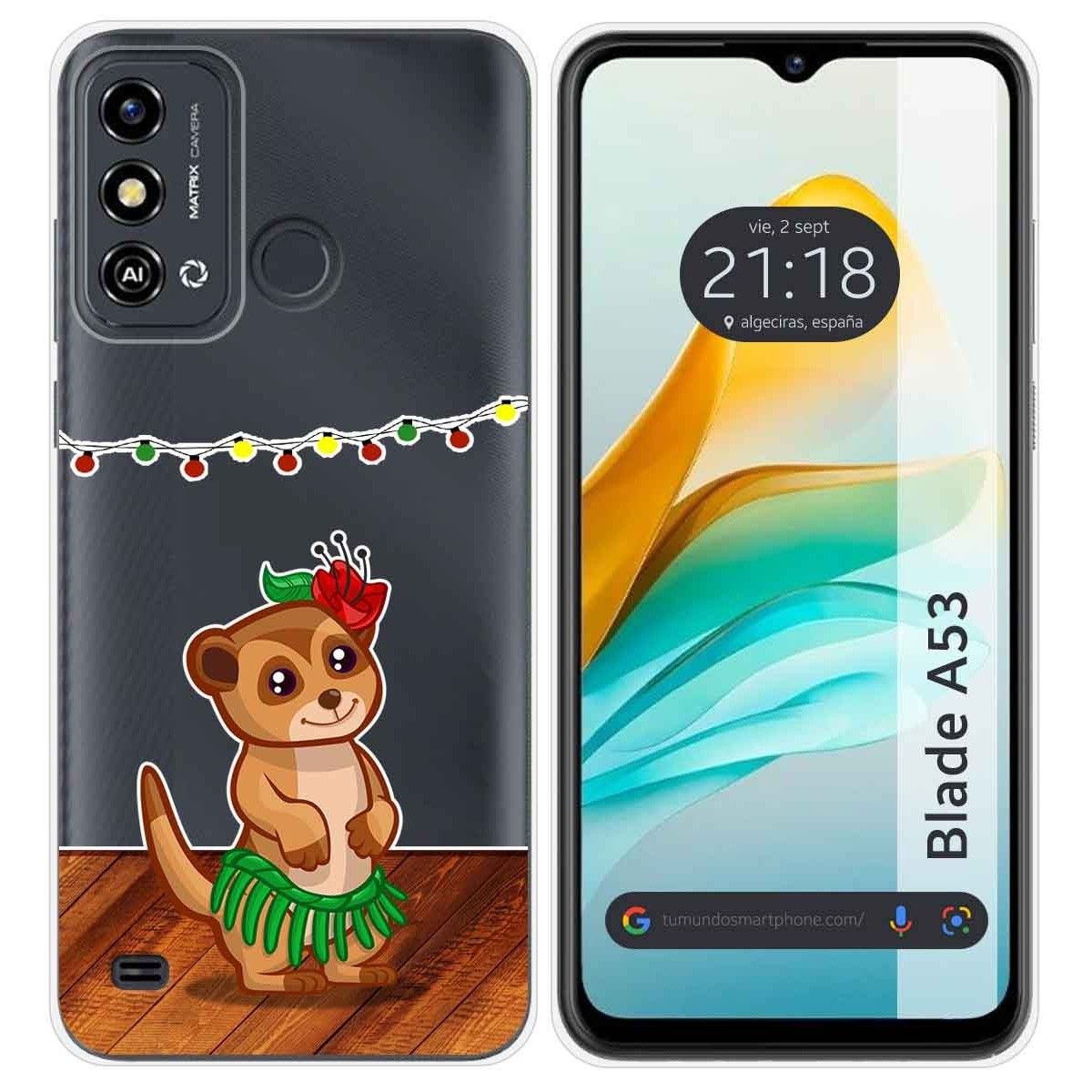 Funda Silicona Transparente para ZTE Blade A53 diseño Suricata Dibujos