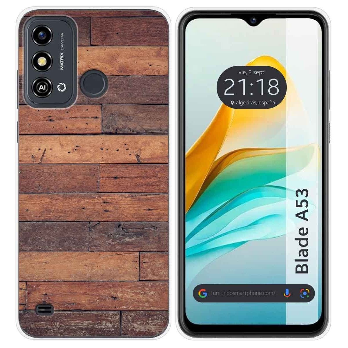 Funda Silicona para ZTE Blade A53 diseño Madera 03 Dibujos