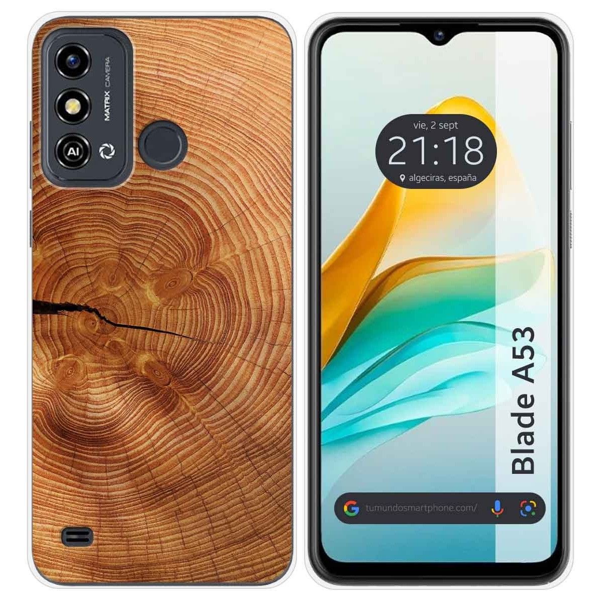 Funda Silicona para ZTE Blade A53 diseño Madera 04 Dibujos
