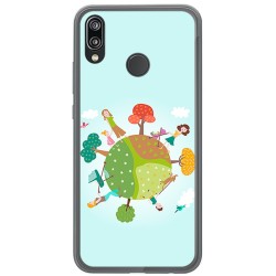 Funda Gel Tpu para Huawei P20 Lite Diseño Familia Dibujos