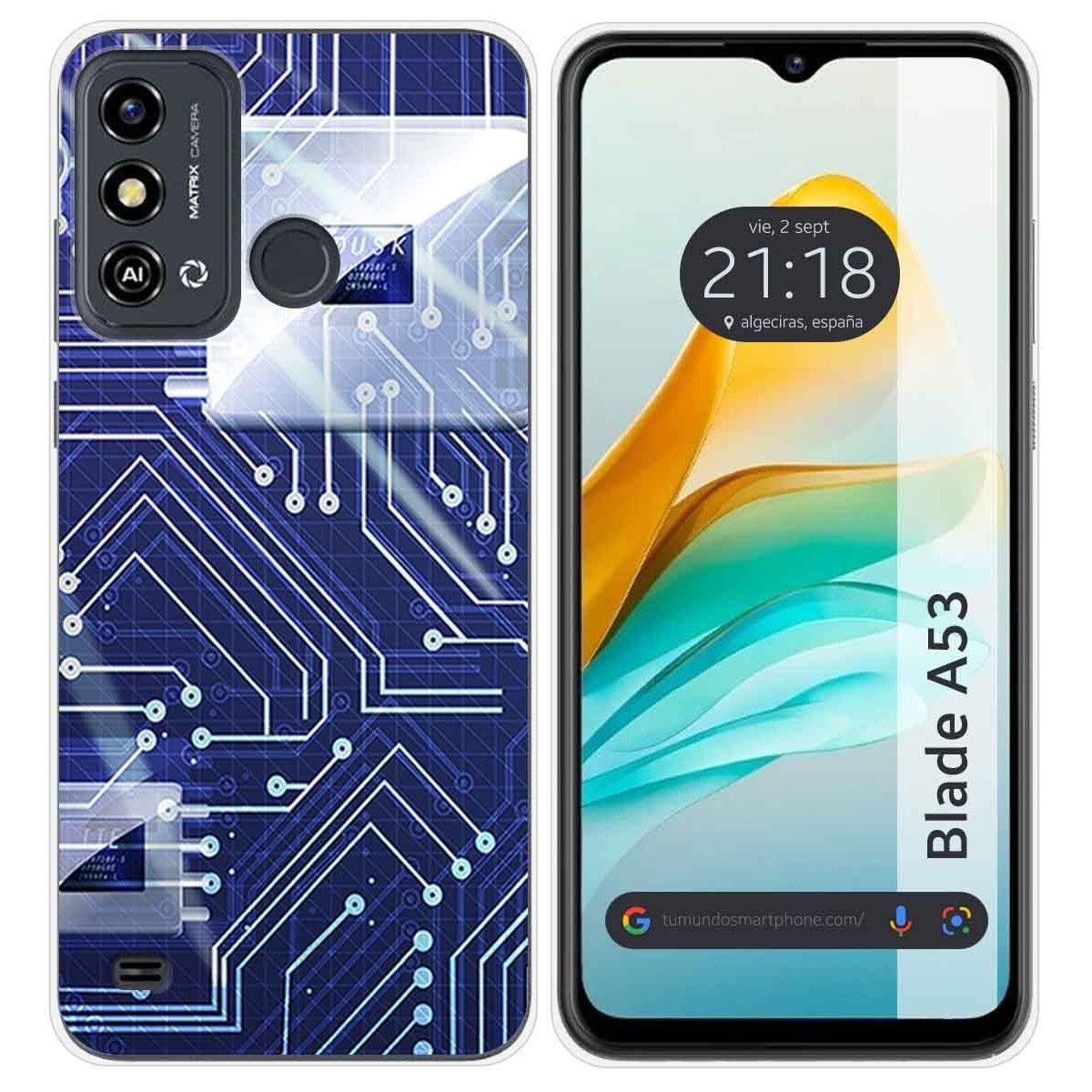 Funda Silicona para ZTE Blade A53 diseño Circuito Dibujos