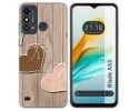 Funda Silicona para ZTE Blade A53 diseño Corazones Madera Dibujos