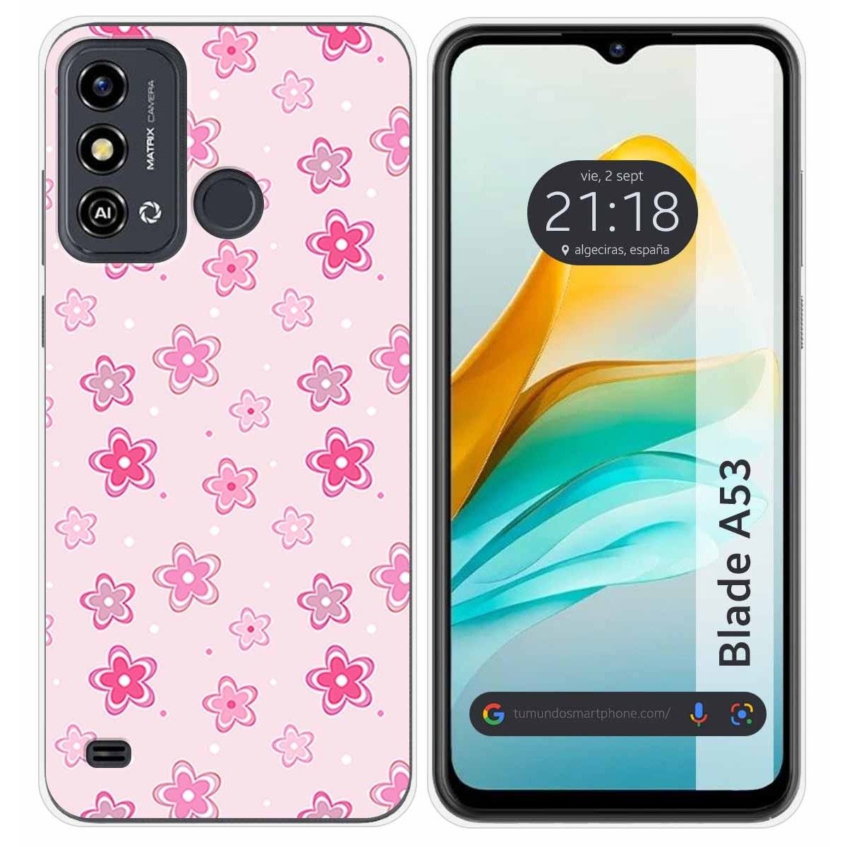 Funda Silicona para ZTE Blade A53 diseño Flores Dibujos