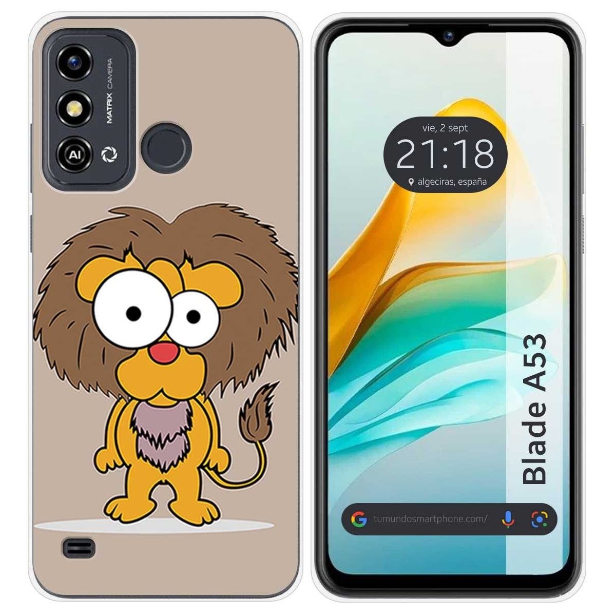 Funda Silicona para ZTE Blade A53 diseño Leon Dibujos