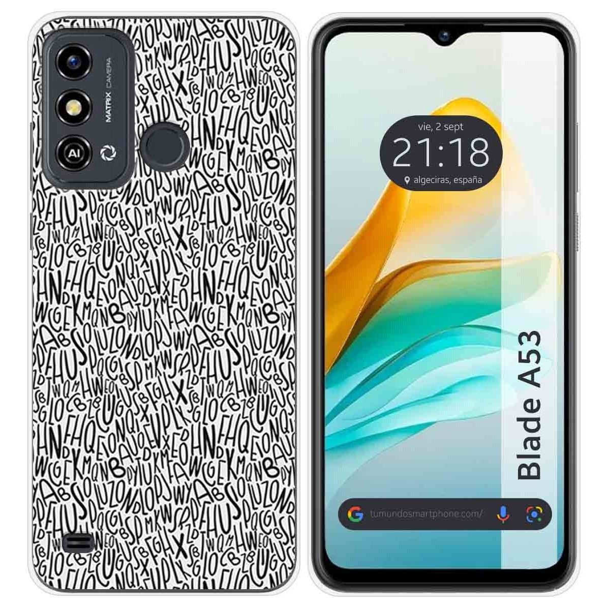 Funda Silicona para ZTE Blade A53 diseño Letras Dibujos