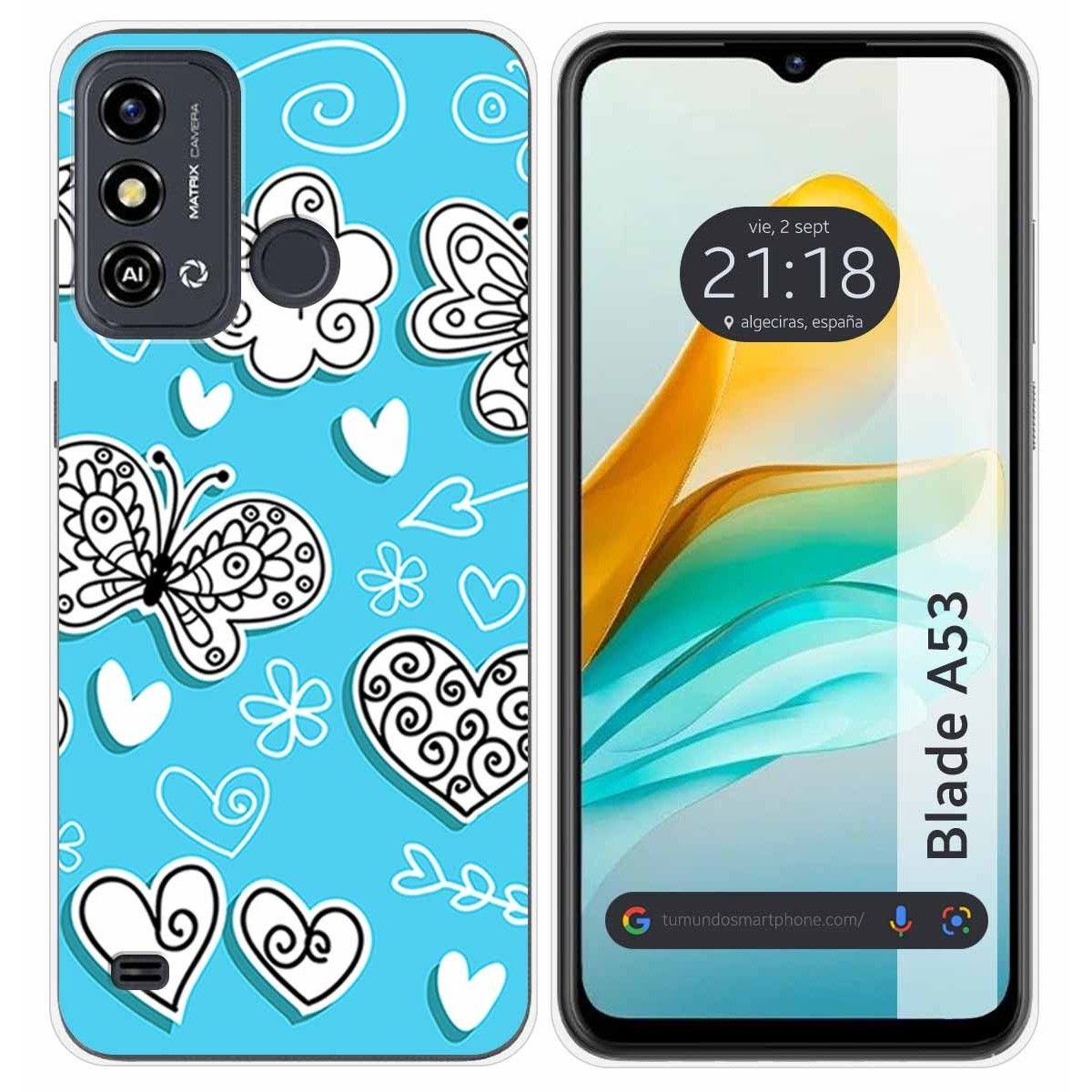 Funda Silicona para ZTE Blade A53 diseño Mariposas Dibujos