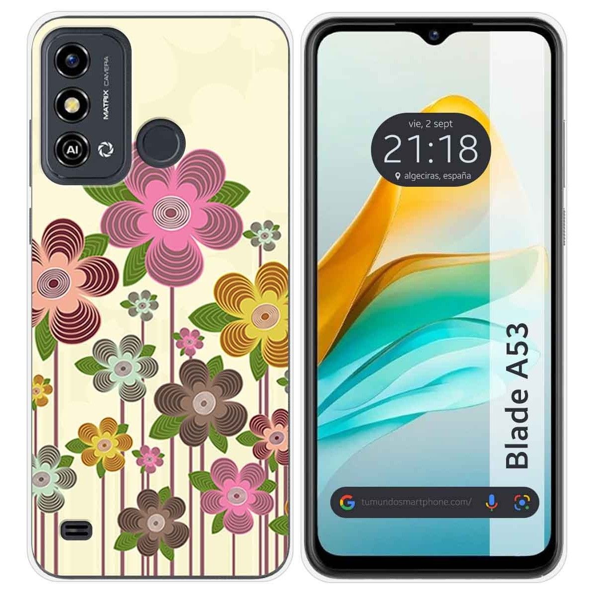 Funda Silicona para ZTE Blade A53 diseño Primavera En Flor Dibujos