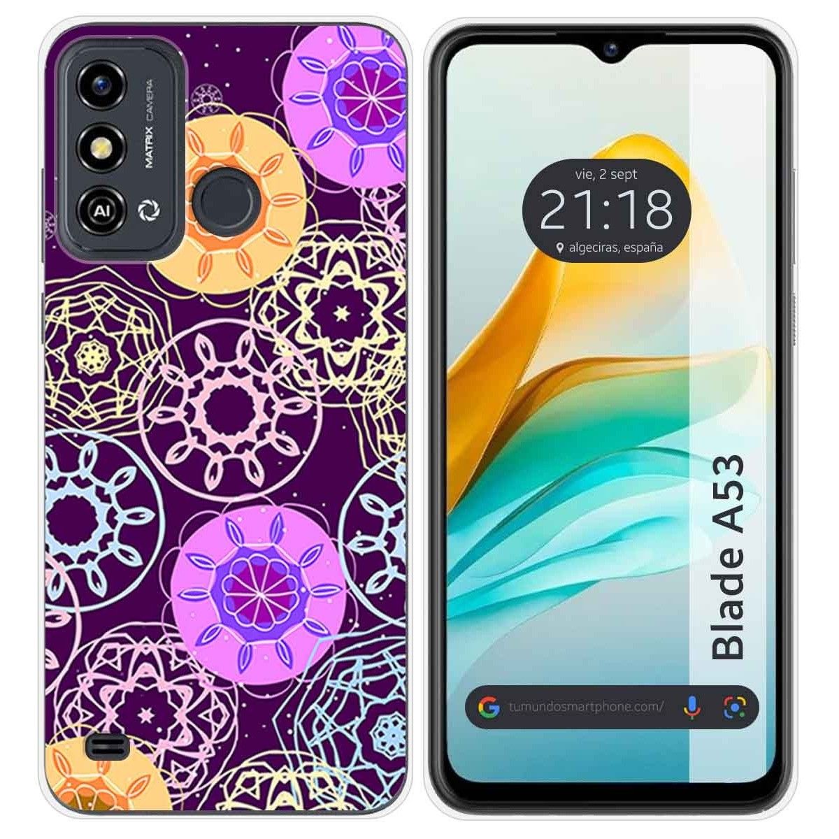 Funda Silicona para ZTE Blade A53 diseño Radial Dibujos