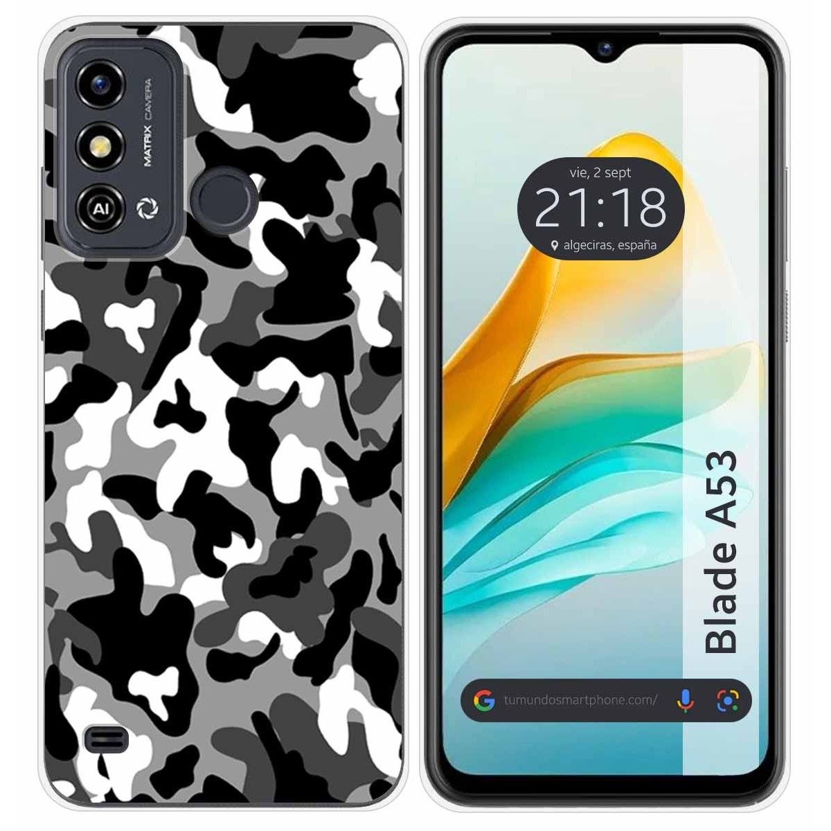 Funda Silicona para ZTE Blade A53 diseño Snow Camuflaje Dibujos