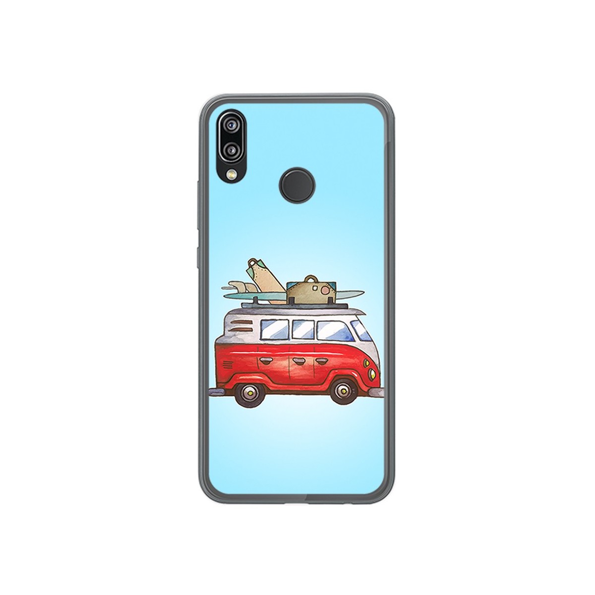 Funda Gel Tpu para Huawei P20 Lite Diseño Furgoneta Dibujos