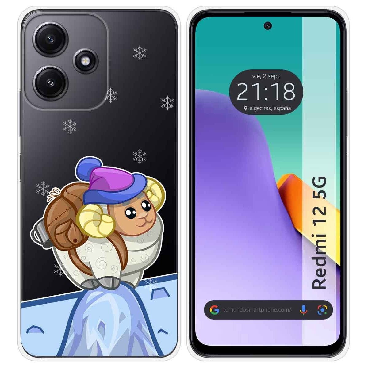 Funda Silicona Transparente para Xiaomi Redmi 12 5G diseño Cabra Dibujos