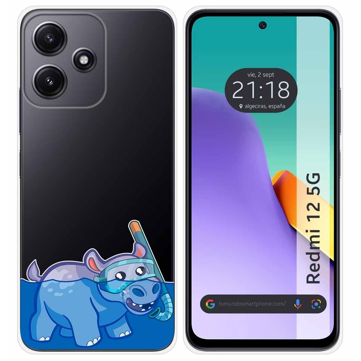 Funda Silicona Transparente para Xiaomi Redmi 12 5G diseño Hipo Dibujos