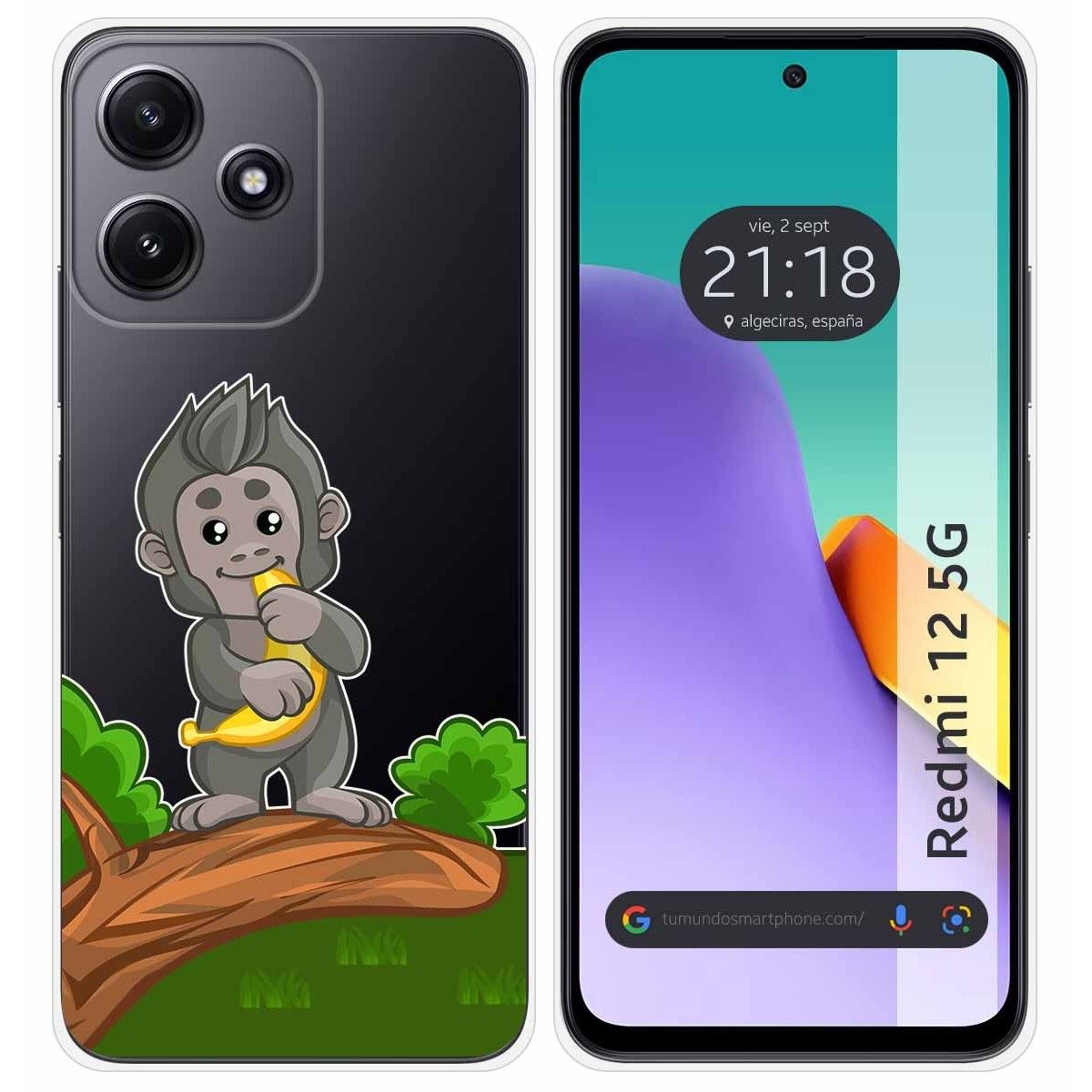 Funda Silicona Transparente para Xiaomi Redmi 12 5G diseño Mono Dibujos