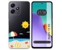 Funda Silicona Transparente para Xiaomi Redmi 12 5G diseño Playa Dibujos