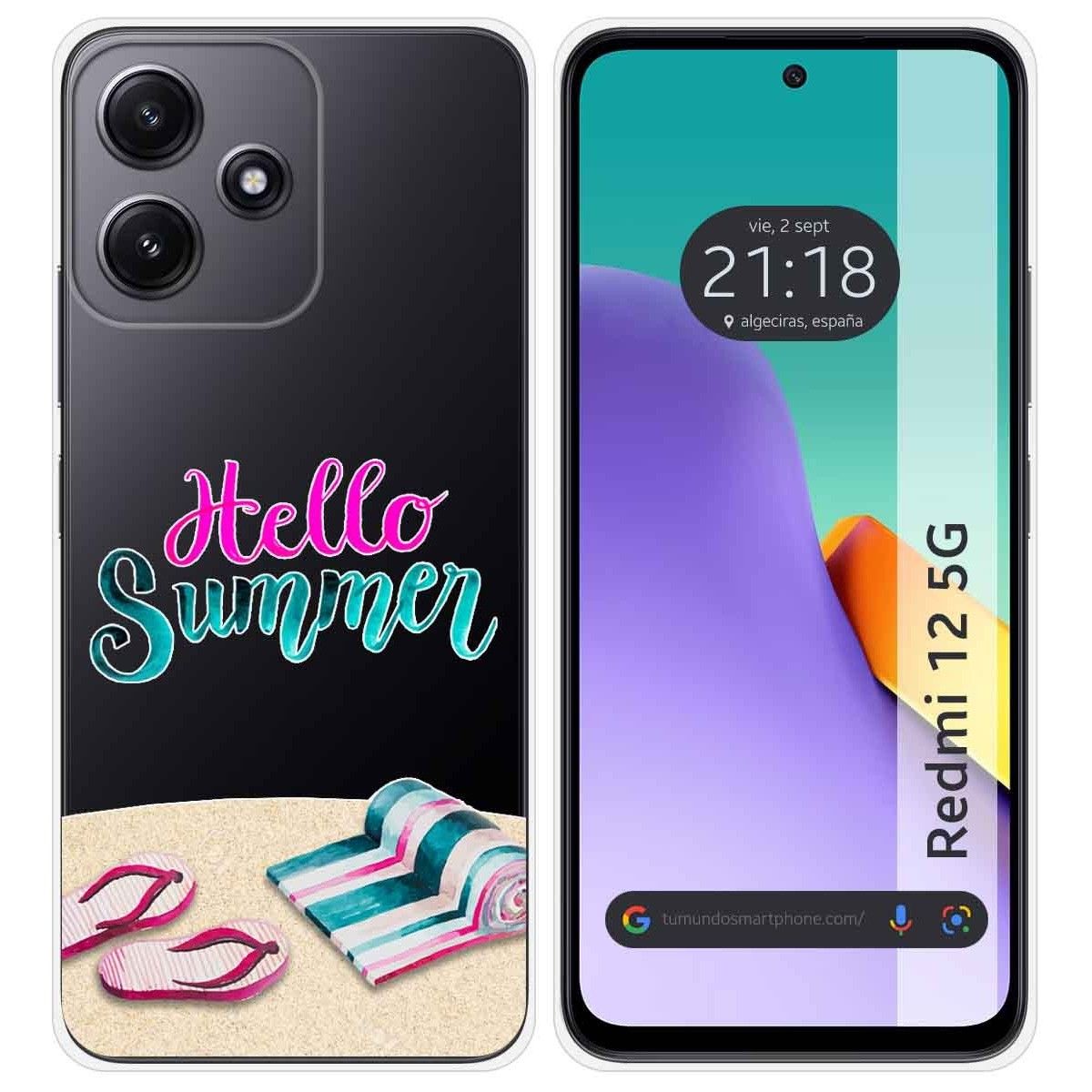 Funda Silicona Transparente para Xiaomi Redmi 12 5G diseño Summer Dibujos