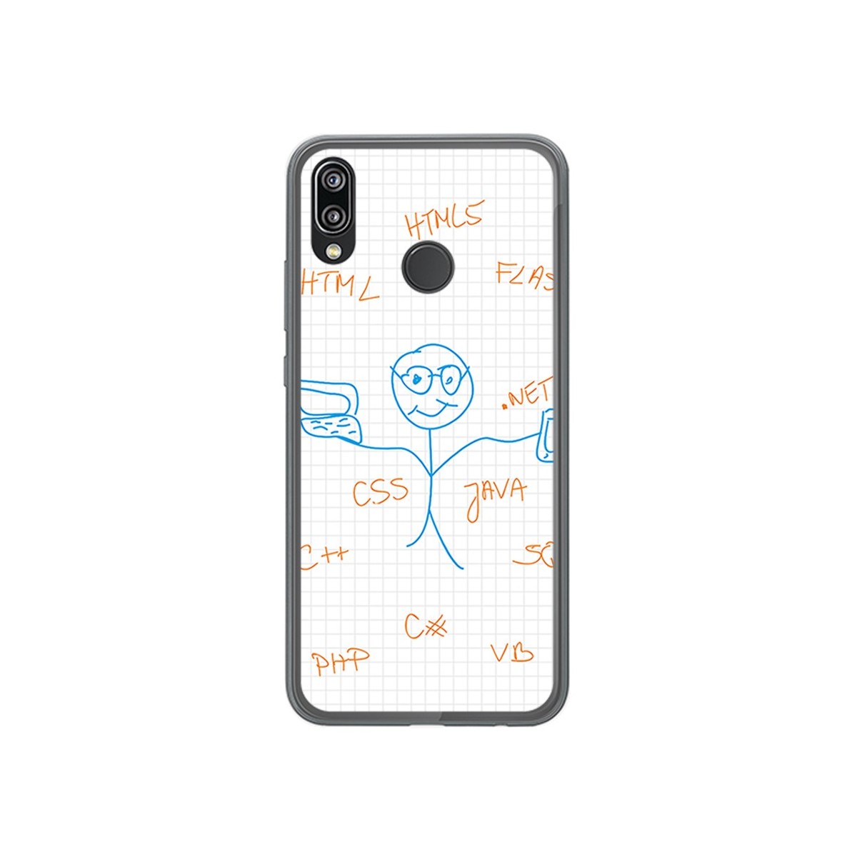 Funda Gel Tpu para Huawei P20 Lite Diseño Informatico Dibujos