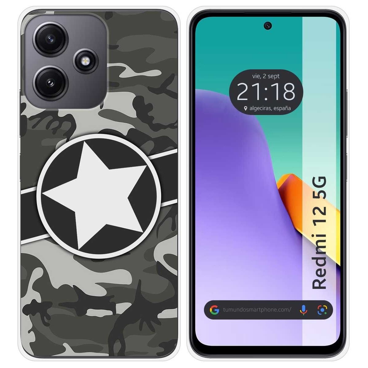 Funda Silicona para Xiaomi Redmi 12 5G diseño Camuflaje 02 Dibujos