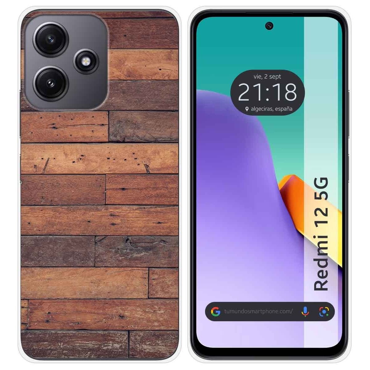 Funda Silicona para Xiaomi Redmi 12 5G diseño Madera 03 Dibujos