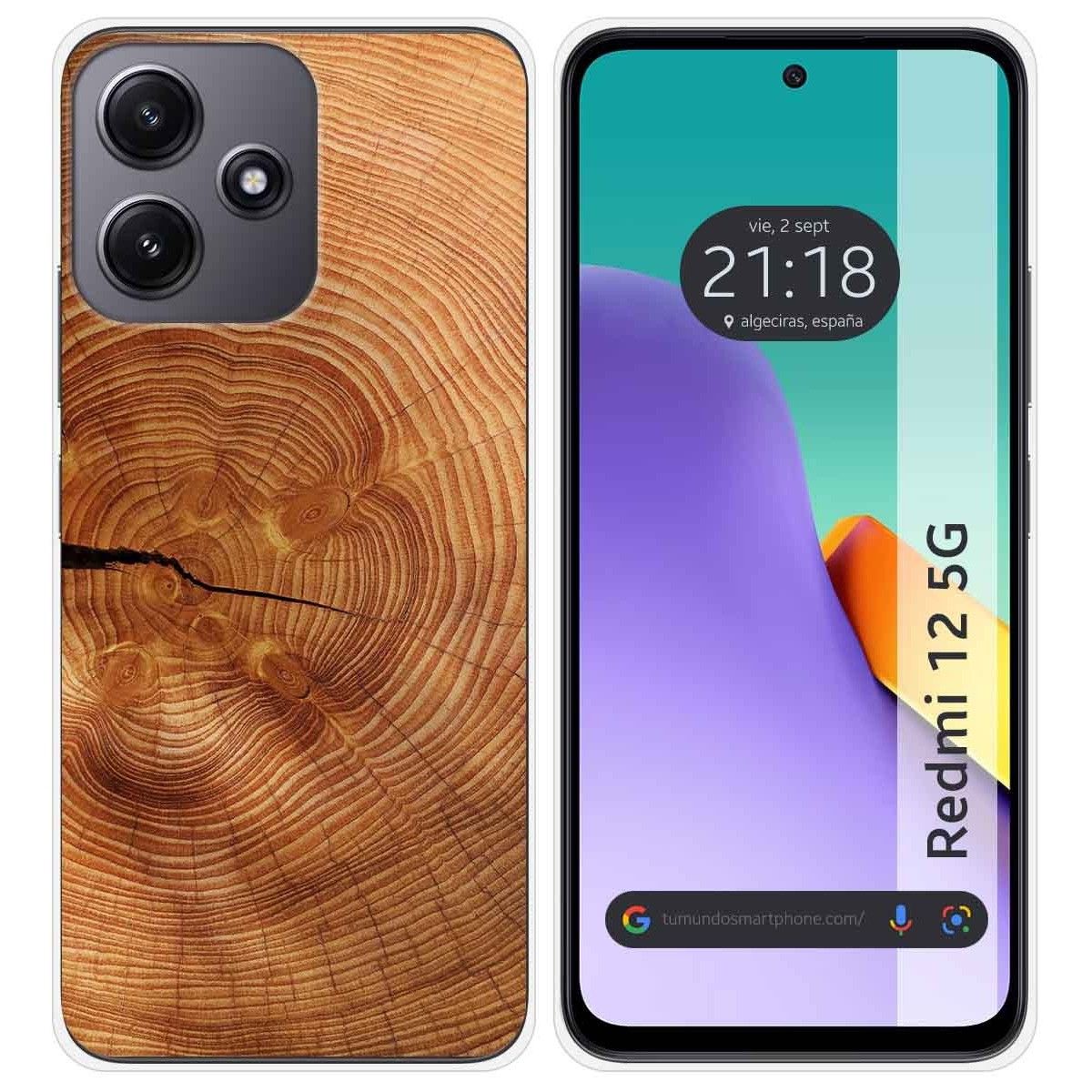 Funda Silicona para Xiaomi Redmi 12 5G diseño Madera 04 Dibujos