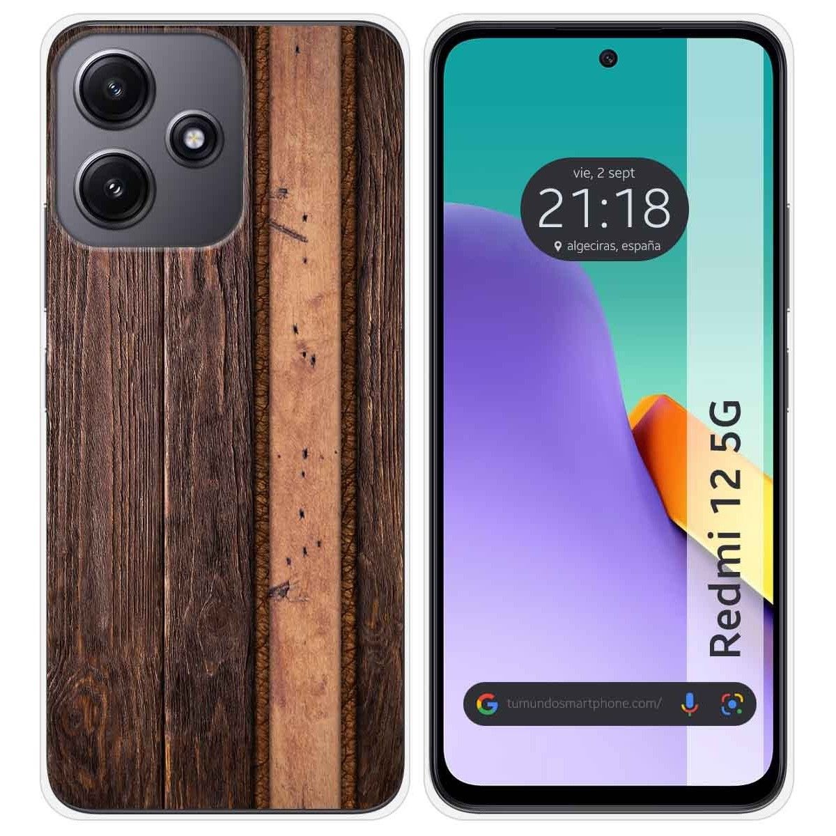 Funda Silicona para Xiaomi Redmi 12 5G diseño Madera 05 Dibujos