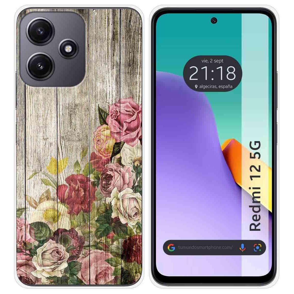 Funda Silicona para Xiaomi Redmi 12 5G diseño Madera 08 Dibujos