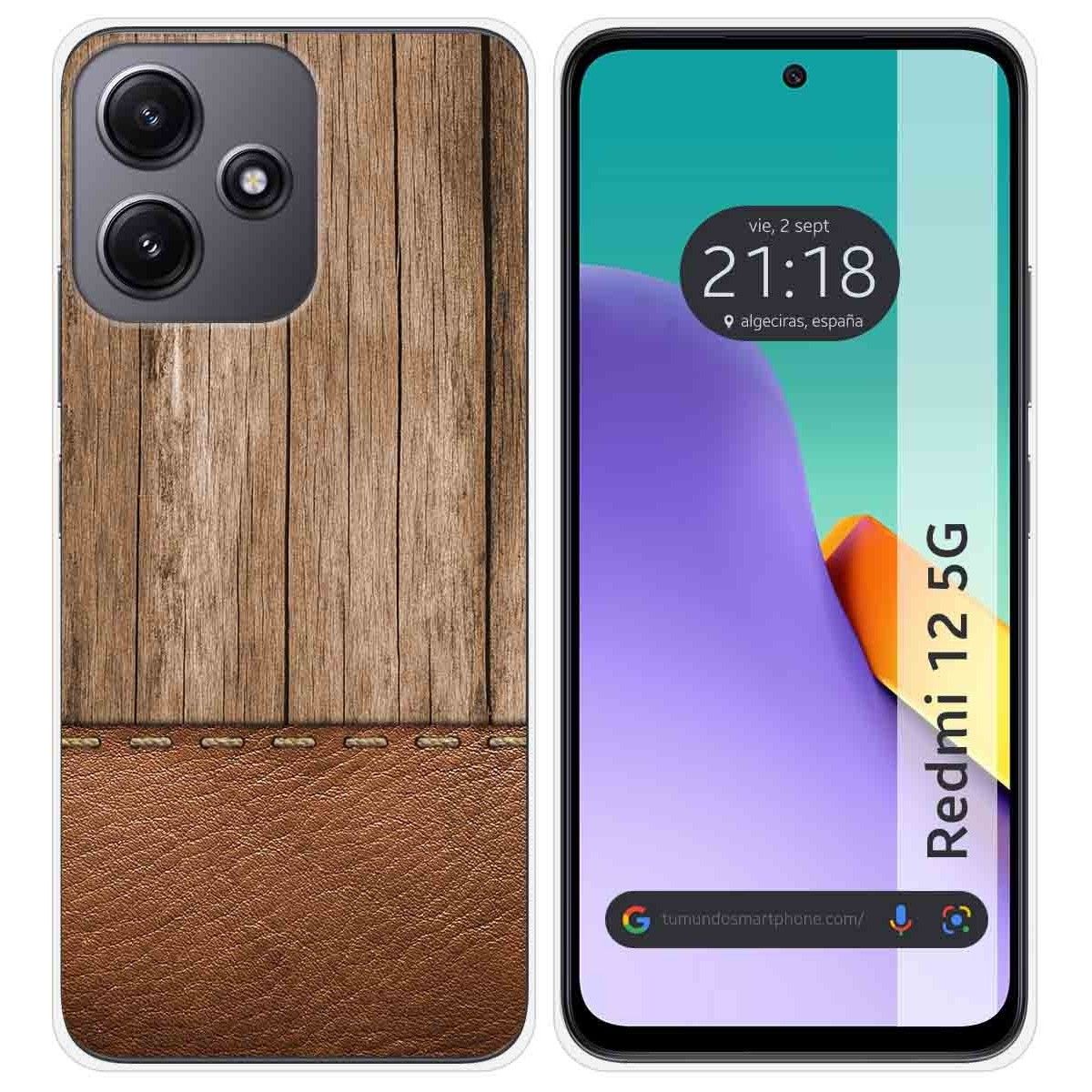 Funda Silicona para Xiaomi Redmi 12 5G diseño Madera 09 Dibujos