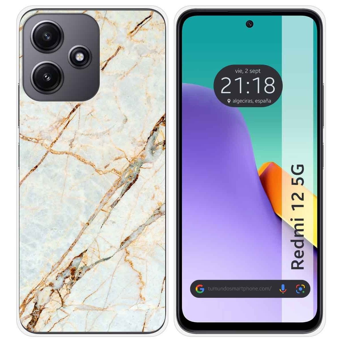 Funda Silicona para Xiaomi Redmi 12 5G diseño Mármol 13 Dibujos