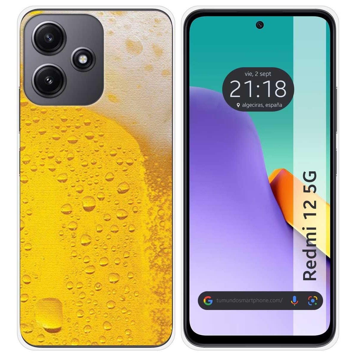 Funda Silicona para Xiaomi Redmi 12 5G diseño Cerveza Dibujos