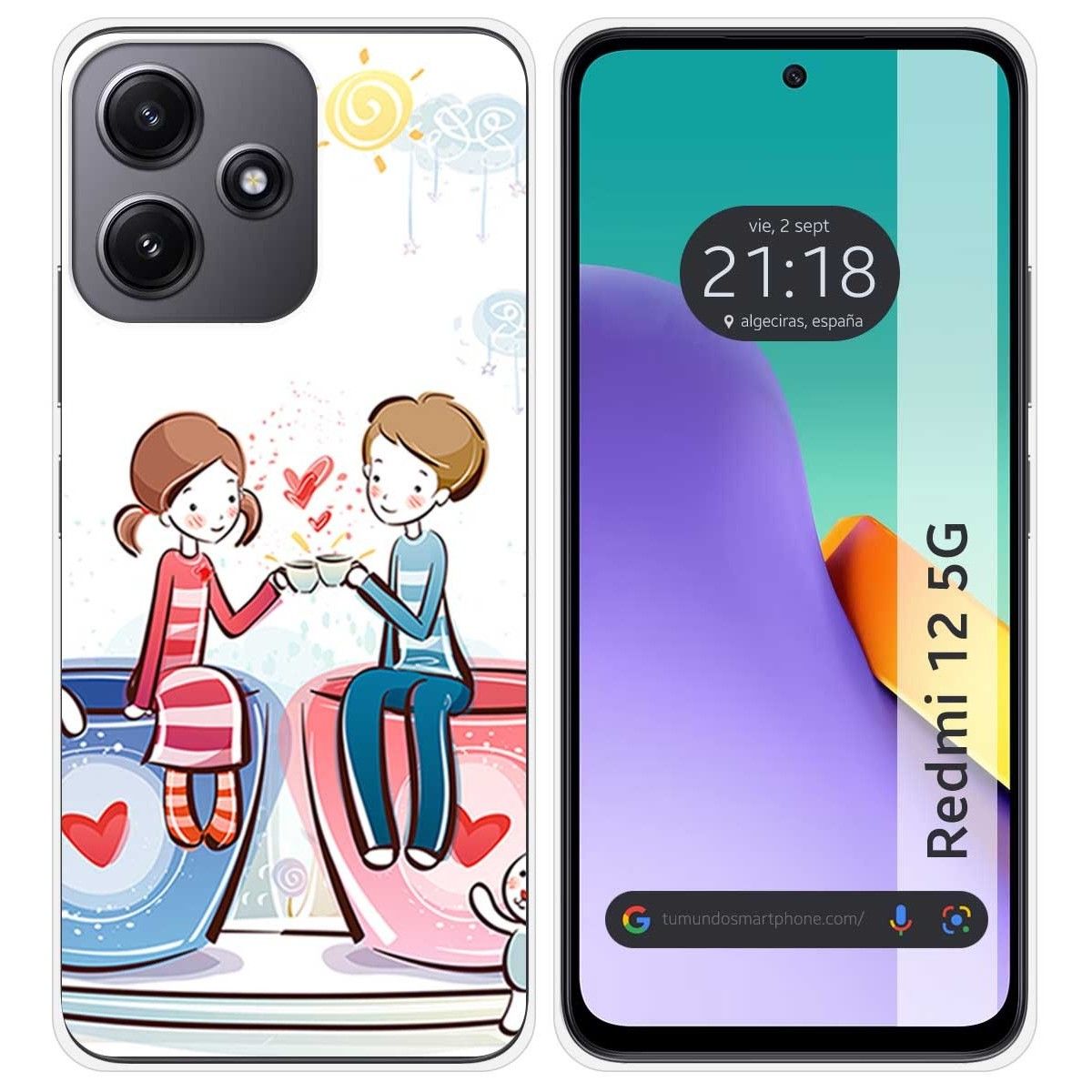 Funda Silicona para Xiaomi Redmi 12 5G diseño Café Dibujos