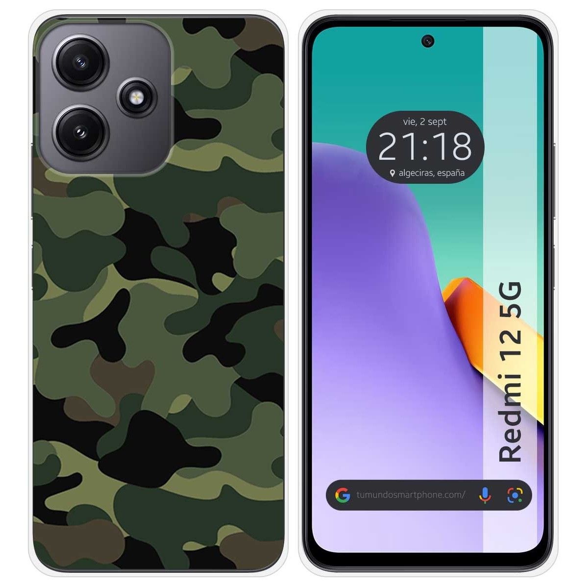 Funda Silicona para Xiaomi Redmi 12 5G diseño Camuflaje Dibujos