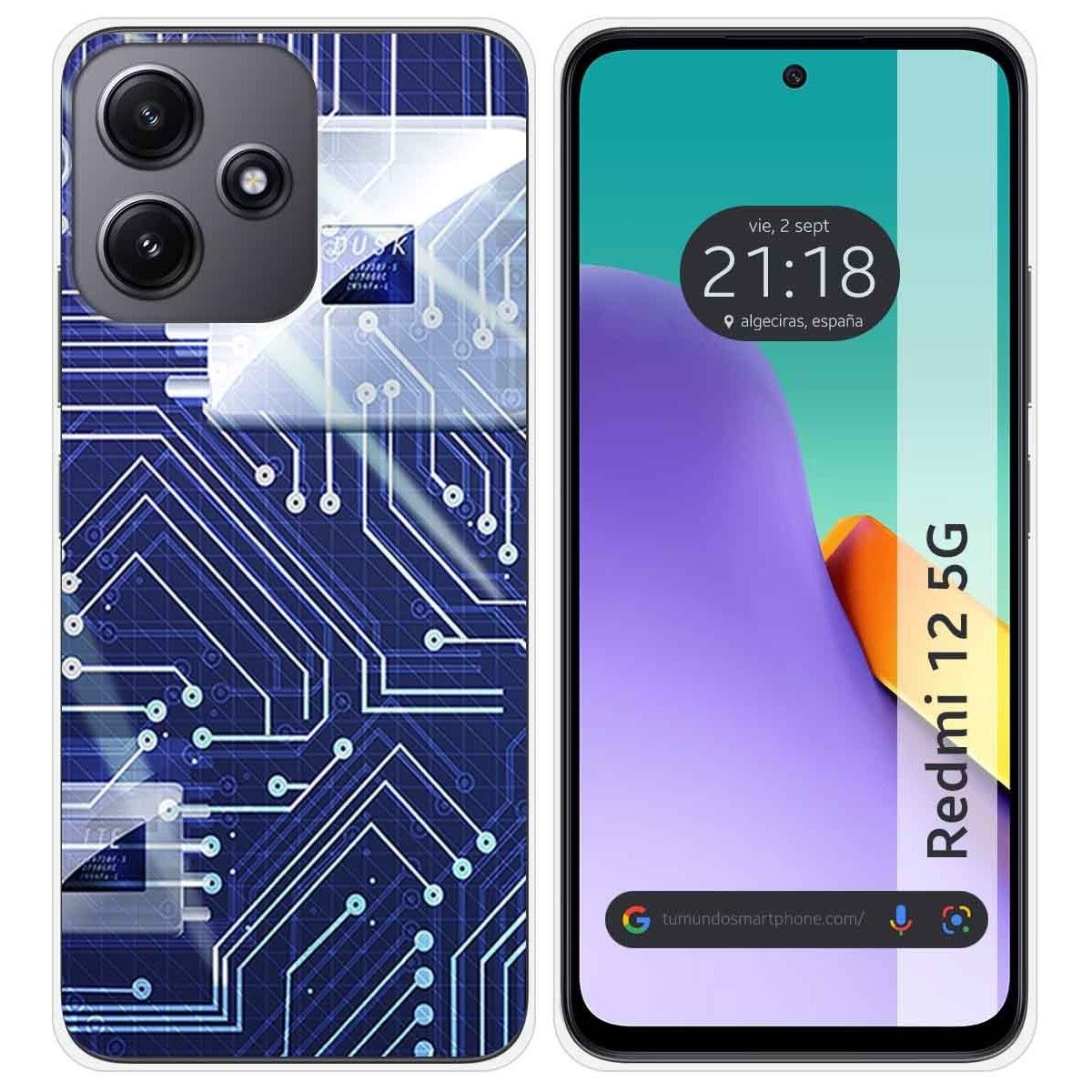 Funda Silicona para Xiaomi Redmi 12 5G diseño Circuito Dibujos