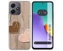 Funda Silicona para Xiaomi Redmi 12 5G diseño Corazones Madera Dibujos