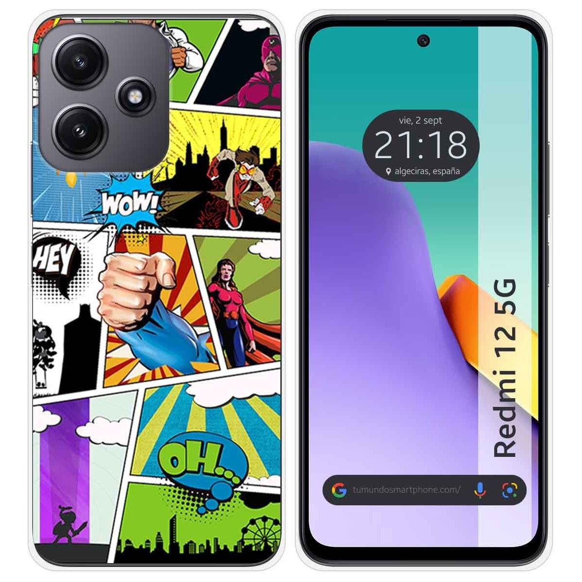 Funda Silicona para Xiaomi Redmi 12 5G diseño Comic Dibujos