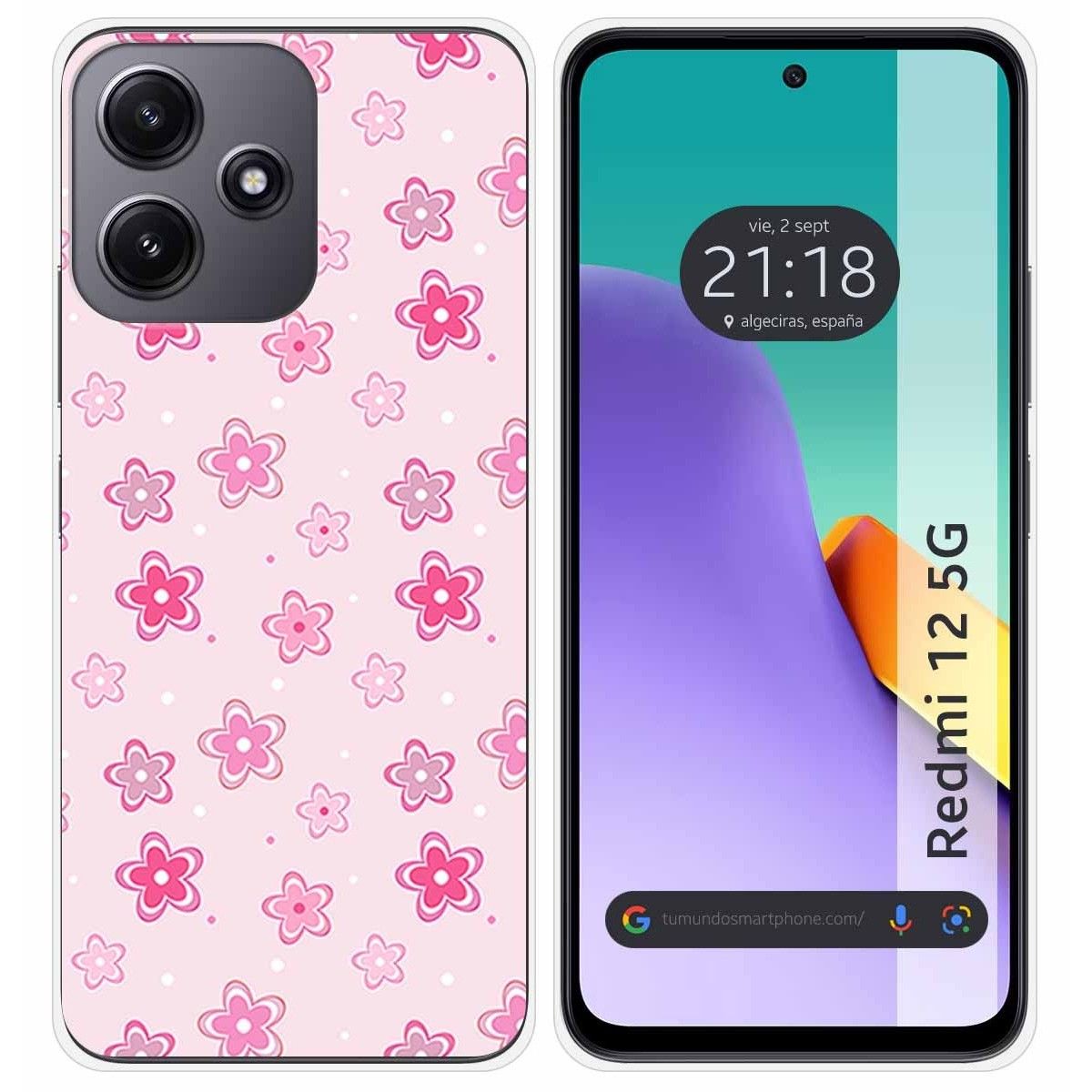 Funda Silicona para Xiaomi Redmi 12 5G diseño Flores Dibujos