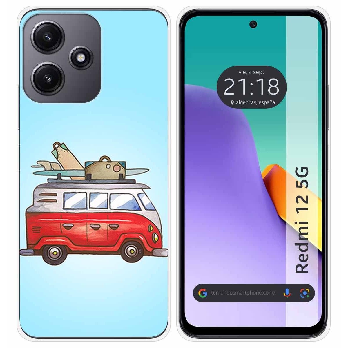 Funda Silicona para Xiaomi Redmi 12 5G diseño Furgoneta Dibujos