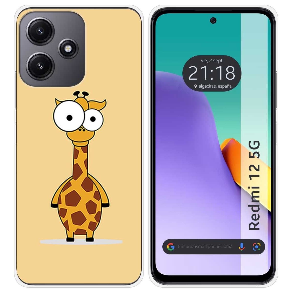 Funda Silicona para Xiaomi Redmi 12 5G diseño Jirafa Dibujos