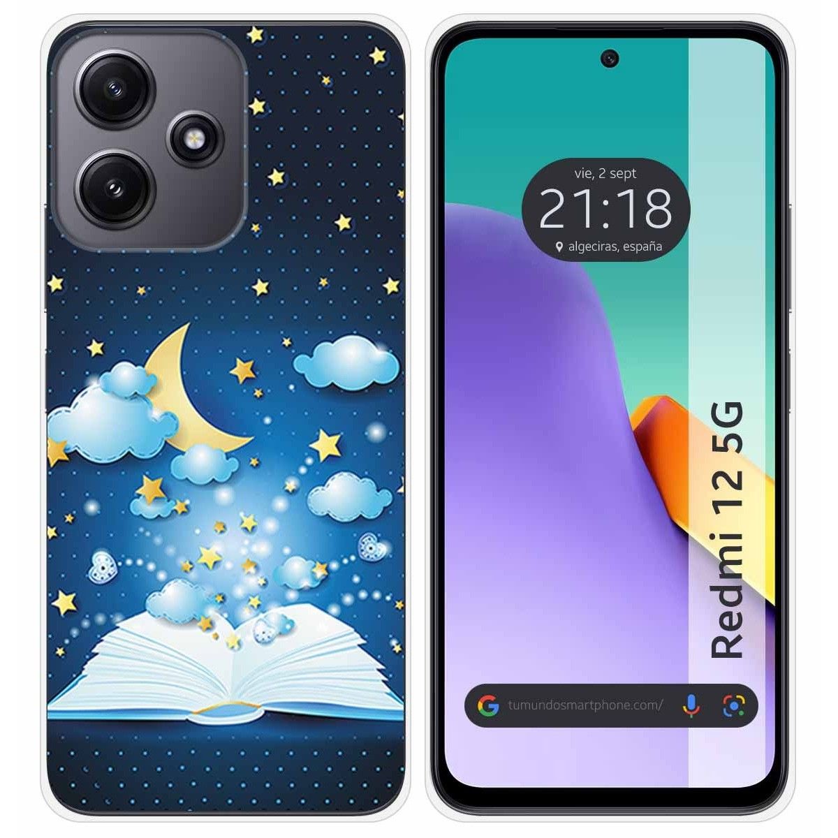 Funda Silicona para Xiaomi Redmi 12 5G diseño Libro Cuentos Dibujos