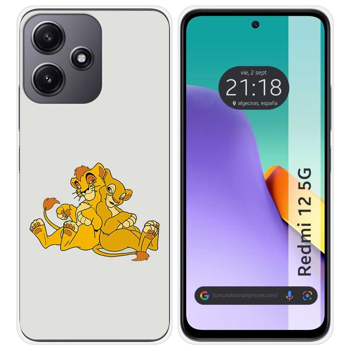 Funda Silicona para Xiaomi Redmi 12 5G diseño Leones Dibujos