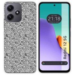 Funda Silicona para Xiaomi Redmi 12 5G diseño Letras Dibujos