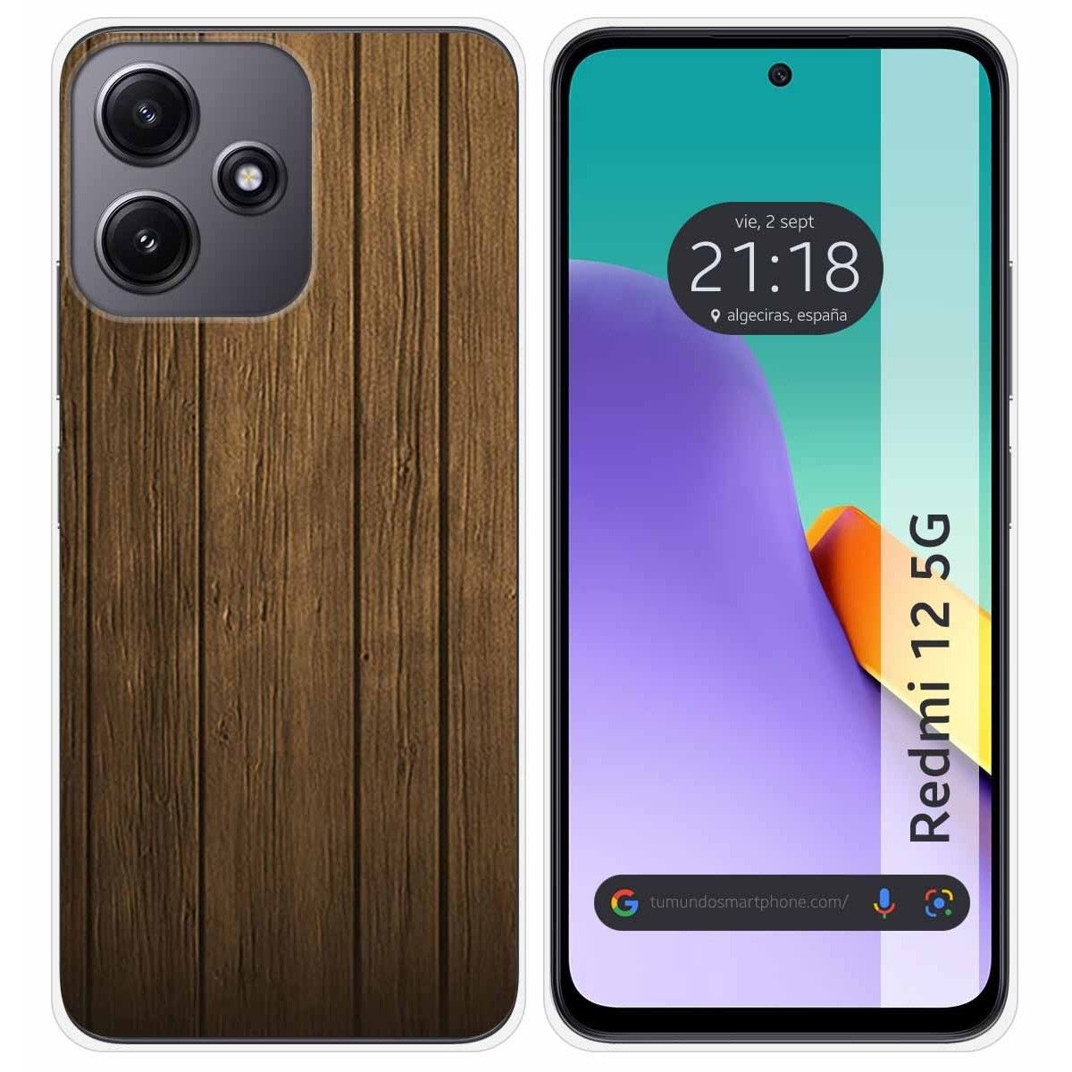Funda Silicona para Xiaomi Redmi 12 5G diseño Madera Dibujos