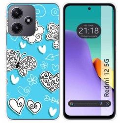 Funda Silicona para Xiaomi Redmi 12 5G diseño Mariposas Dibujos