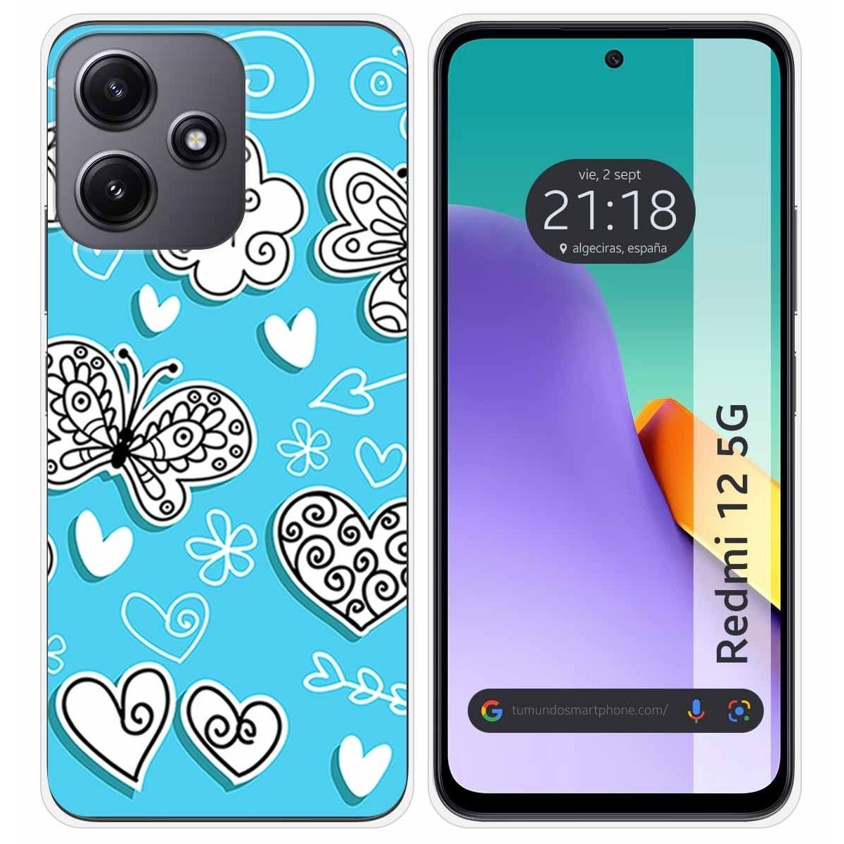 Funda Silicona para Xiaomi Redmi 12 5G diseño Mariposas Dibujos