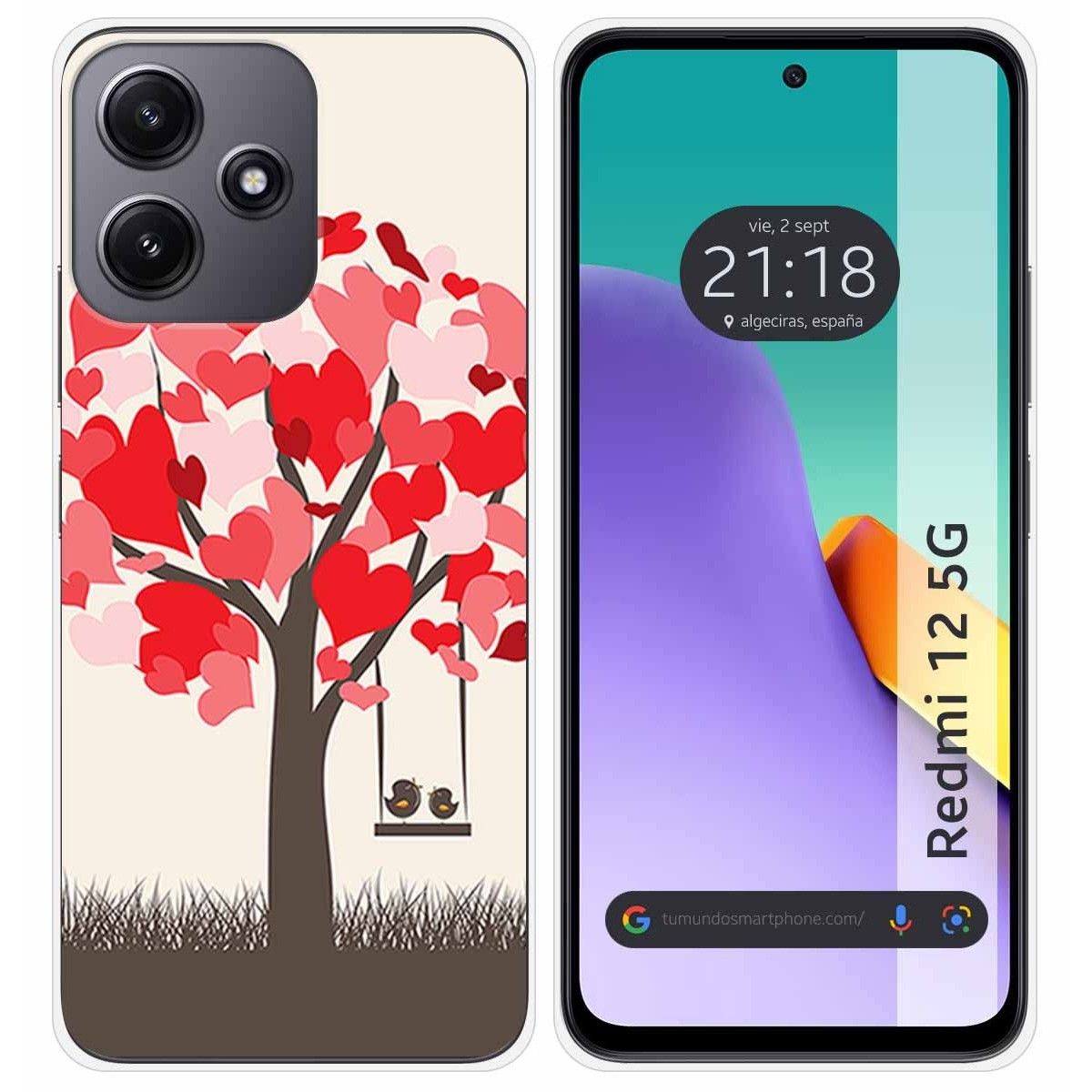 Tumundosmartphone Funda Silicona Xiaomi Redmi 12 5G Diseño Pajaritos  Dibujos - Protección Personalizada para Xiaomi Redmi 12 5G