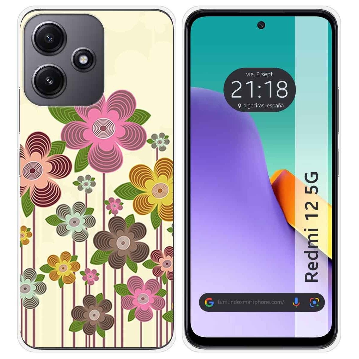Xiaomi Redmi 12 5G Funda Gel Tpu Silicona dibujo Primavera En Flor