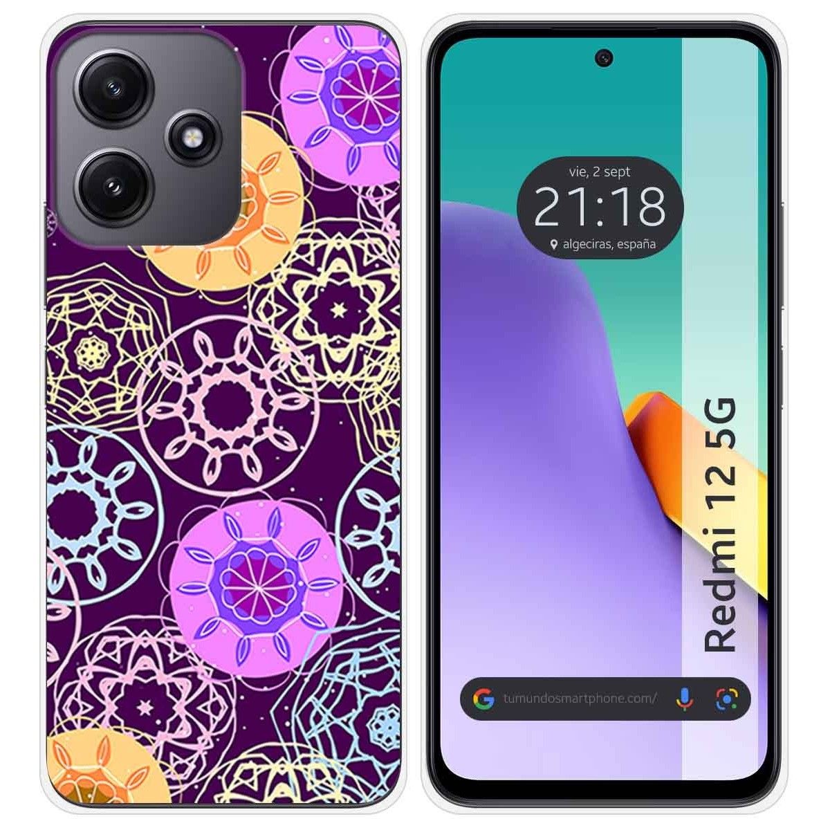 Funda Silicona para Xiaomi Redmi 12 5G diseño Radial Dibujos